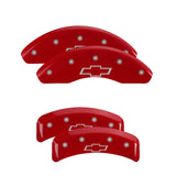 MGP Caliper Covers 14026SBOWRD Set of 4: Red finish, Silver Bowtie