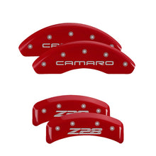 Load image into Gallery viewer, MGP Caliper Covers 14026SZ84RD Set of 4: Red finish, Silver Camaro / Z28 (Gen 4)