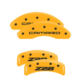 MGP Caliper Covers 14026SZ84YL Set of 4: Yellow finish, Black Camaro / Z28 (Gen 4)