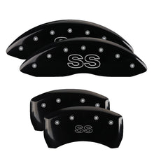 Load image into Gallery viewer, MGP Caliper Covers 14027SSSCBK Set of 4: Black finish, Silver SS (Classic)
