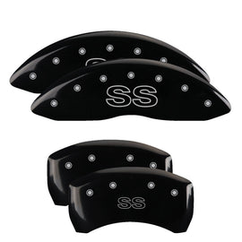 MGP Caliper Covers 14027SSSCBK Set of 4: Black finish, Silver SS (Classic)