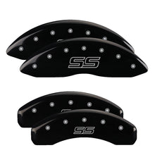 Load image into Gallery viewer, MGP Caliper Covers 14031STSSBK Set of 4: Black finish, Silver SS / (Trailblazer)