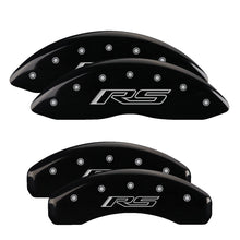 Load image into Gallery viewer, MGP Caliper Covers 14033SRS5BK Set of 4: Black finish, Silver RS (Camaro Gen 5/6)