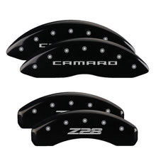 Load image into Gallery viewer, MGP Caliper Covers 14036SZ85BK Set of 4: Black finish, Silver Camaro / Z28 (Gen 5)