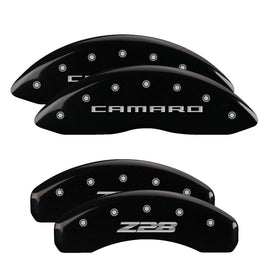 MGP Caliper Covers 14036SZ85BK Set of 4: Black finish, Silver Camaro / Z28 (Gen 5)