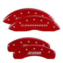 Load image into Gallery viewer, MGP Caliper Covers 14036SZ85RD Set of 4: Red finish, Silver Camaro / Z28 (Gen 5)