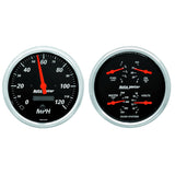 AutoMeter 1403 Traditional incandescent lighting illuminates around the perimeter of the dial