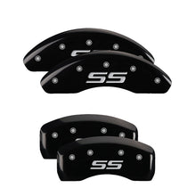 Load image into Gallery viewer, MGP Caliper Covers 14050SSS4BK Set of 4: Black finish, Silver SS (Monte Carlo)
