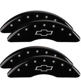 MGP Caliper Covers 14173SBOWBK Set of 4: Black finish, Silver Bowtie