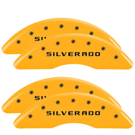 MGP Caliper Covers 14173SSILYL Set of 4: Yellow finish, Black Silverado