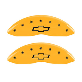 MGP Caliper Covers 14207FBOWYL Front Set of 2: Yellow finish, Black Bowtie