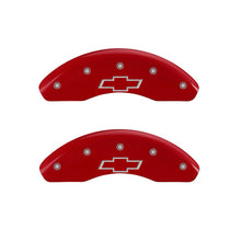 Load image into Gallery viewer, MGP Caliper Covers 14208FBOWRD Front Set of 2: Red finish, Silver Bowtie
