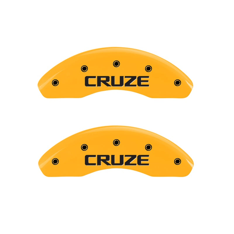 MGP Caliper Covers 14208FCRZYL Front Set of 2: Yellow finish, Black Cruze