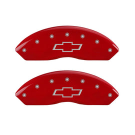 MGP Caliper Covers 14212FBOWRD Front Set of 2: Red finish, Silver Bowtie