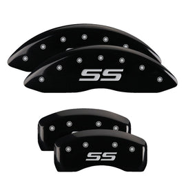 MGP Caliper Covers 14217SSS4BK Set of 4: Black finish, Silver SS (Monte Carlo)