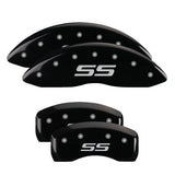 MGP Caliper Covers 14217SSS4BK Set of 4: Black finish, Silver SS (Monte Carlo)