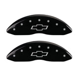 MGP Caliper Covers 14221FBOWBK Front Set of 2: Black finish, Silver Bowtie