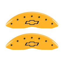 Load image into Gallery viewer, MGP Caliper Covers 14221FBOWYL Front Set of 2: Yellow finish, Black Bowtie