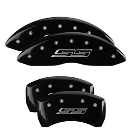 MGP Caliper Covers 14231SSS5BK Set of 4: Black finish, Silver SS (Gen 5/6)