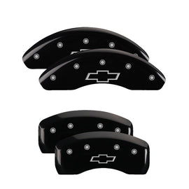 MGP Caliper Covers 14232SBOWBK Set of 4: Black finish, Silver Bowtie