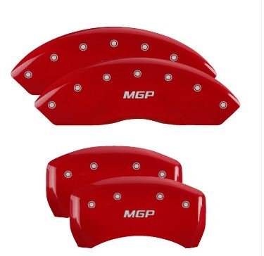 MGP Caliper Covers 14235SMGPRD Set of 4: Red finish, Silver MGP
