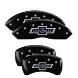MGP Caliper Covers 14235SBANBK Set of 4: Black finish, Silver 100 Anniversary Chevrolet