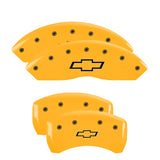 MGP Caliper Covers 14235SBOWYL Set of 4: Yellow finish, Black Bowtie