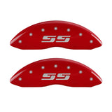 MGP Caliper Covers 14238FSS3RD Front Set of 2: Red finish, Silver SS (Silverado)