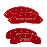 MGP Caliper Covers 14240SCR5RD Set of 4: Red finish, Silver Camaro / RS (Gen 5/6)