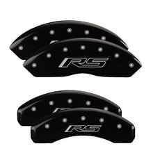 Load image into Gallery viewer, MGP Caliper Covers 14240SRS5BK Set of 4: Black finish, Silver RS (Camaro Gen 5/6)