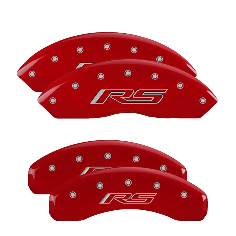 MGP Caliper Covers 14240SRS5RD Set of 4: Red finish, Silver RS (Camaro Gen 5/6)