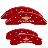 MGP Caliper Covers 14241SBRCRD Set of 4: Red finish, Silver Chevy Racing