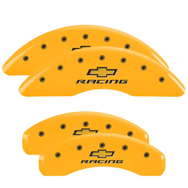 MGP Caliper Covers 14241SBRCYL Set of 4: Yellow finish, Black Chevy Racing