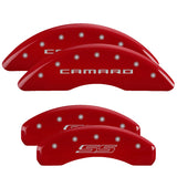 MGP Caliper Covers 14241SCS5RD Set of 4: Red finish, Silver Camaro / SS (Gen 5)