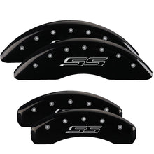 Load image into Gallery viewer, MGP Caliper Covers 14241SSS5BK Set of 4: Black finish, Silver SS (Gen 5/6)