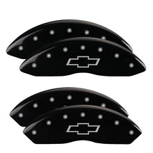 Load image into Gallery viewer, MGP Caliper Covers 14243SBOWBK Set of 4: Black finish, Silver Bowtie