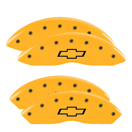MGP Caliper Covers 14243SBOWYL Set of 4: Yellow finish, Black Bowtie
