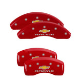 MGP Caliper Covers 14246SBRCRD Set of 4: Red finish, Silver Chevy Racing