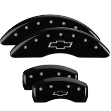 Load image into Gallery viewer, MGP Caliper Covers 14250SBOWBK Set of 4: Black finish, Silver Bowtie