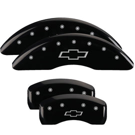 MGP Caliper Covers 14250SBOWBK Set of 4: Black finish, Silver Bowtie