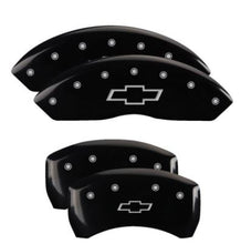 Load image into Gallery viewer, MGP Caliper Covers 14255SBOWBK Set of 4: Black finish, Silver Bowtie