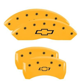 MGP Caliper Covers 14255SBOWYL Set of 4: Yellow finish, Black Bowtie