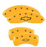 MGP Caliper Covers 14255SBOWYL Set of 4: Yellow finish, Black Bowtie