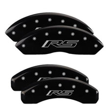 Load image into Gallery viewer, MGP Caliper Covers 14255SRS5BK Set of 4: Black finish, Silver RS (Camaro Gen 5/6)
