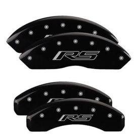 MGP Caliper Covers 14255SRS5BK Set of 4: Black finish, Silver RS (Camaro Gen 5/6)