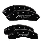 MGP Caliper Covers 14255SRS5BK Set of 4: Black finish, Silver RS (Camaro Gen 5/6)