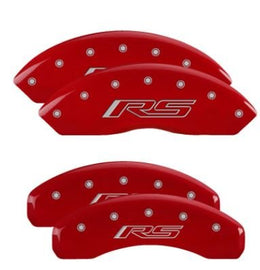 MGP Caliper Covers 14255SRS5RD Set of 4: Red finish, Silver RS (Camaro Gen 5/6)