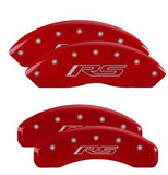 MGP Caliper Covers 14255SRS5RD Set of 4: Red finish, Silver RS (Camaro Gen 5/6)