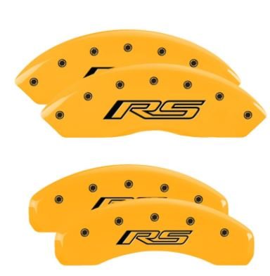 MGP Caliper Covers 14255SRS5YL Set of 4: Yellow finish, Black RS (Camaro Gen 5/6)