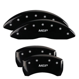 MGP Caliper Covers 14256SMGPBK Set of 4: Black finish, Silver MGP